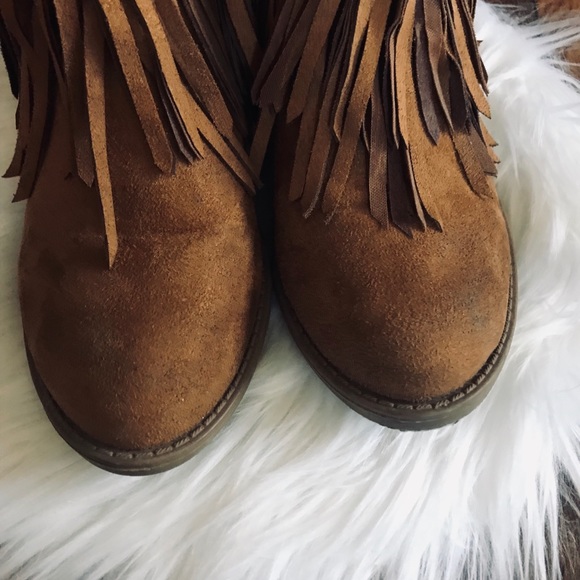 Brown suede fringe Soda Booties - Picture 8 of 8